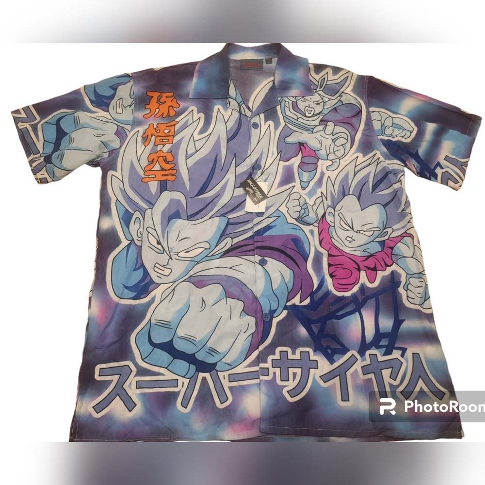 New Vintage anime Dragonball silk shirt